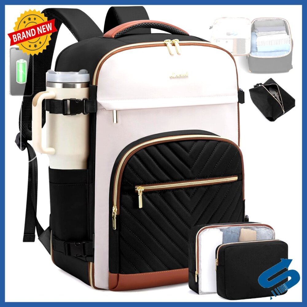 Large Travel Backpack 40L TSA Approved Weekender with Packing Cubes Laptop